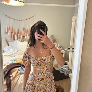 Cut out floral dress